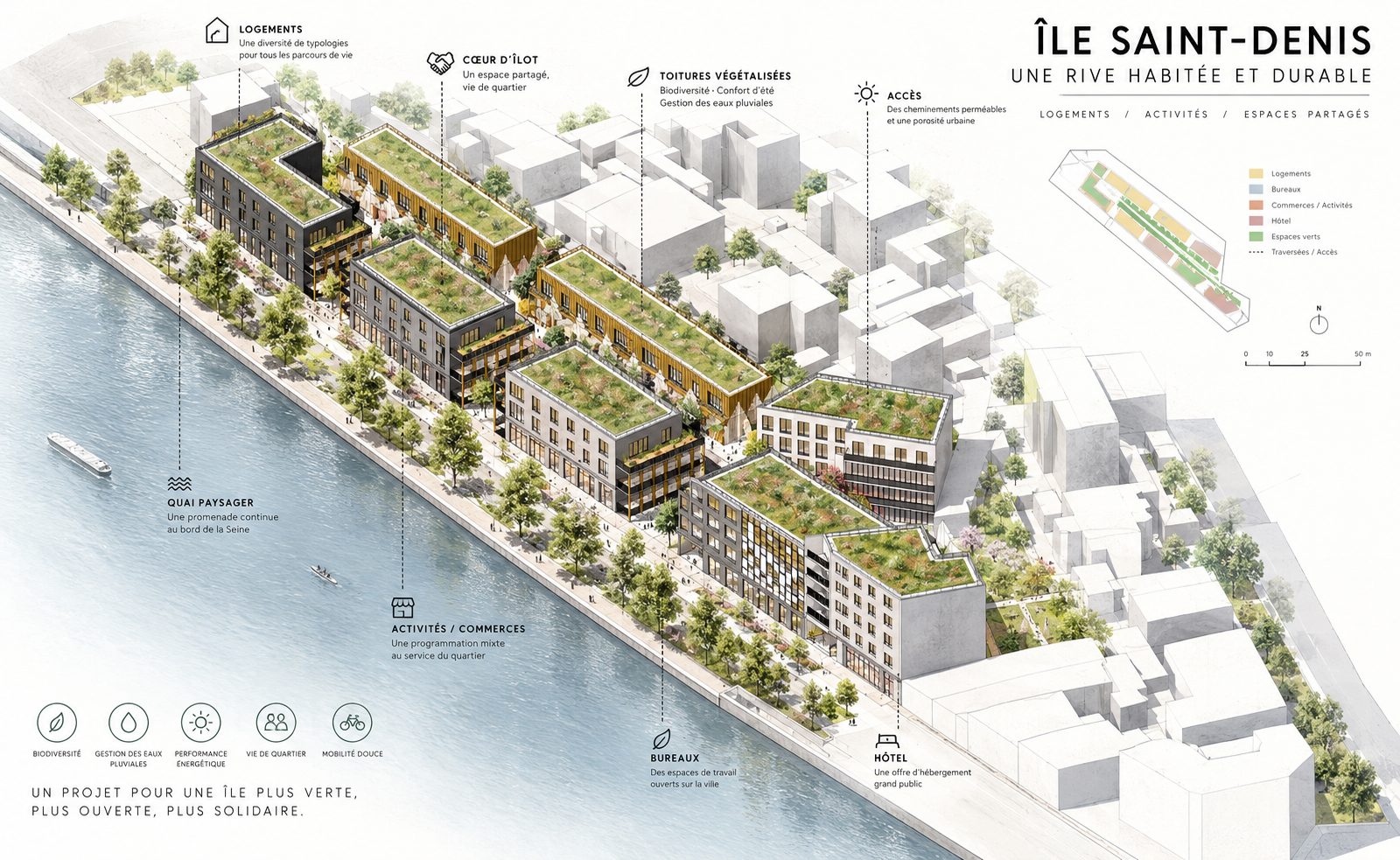 Planche urbaine des rives de Seine, Île-Saint-Denis